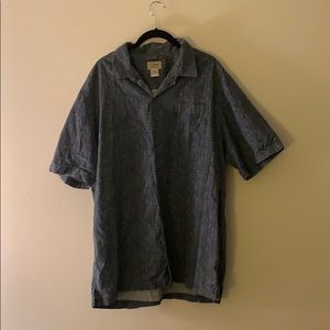 L.L. Bean Blue Short Sleeve Button Up